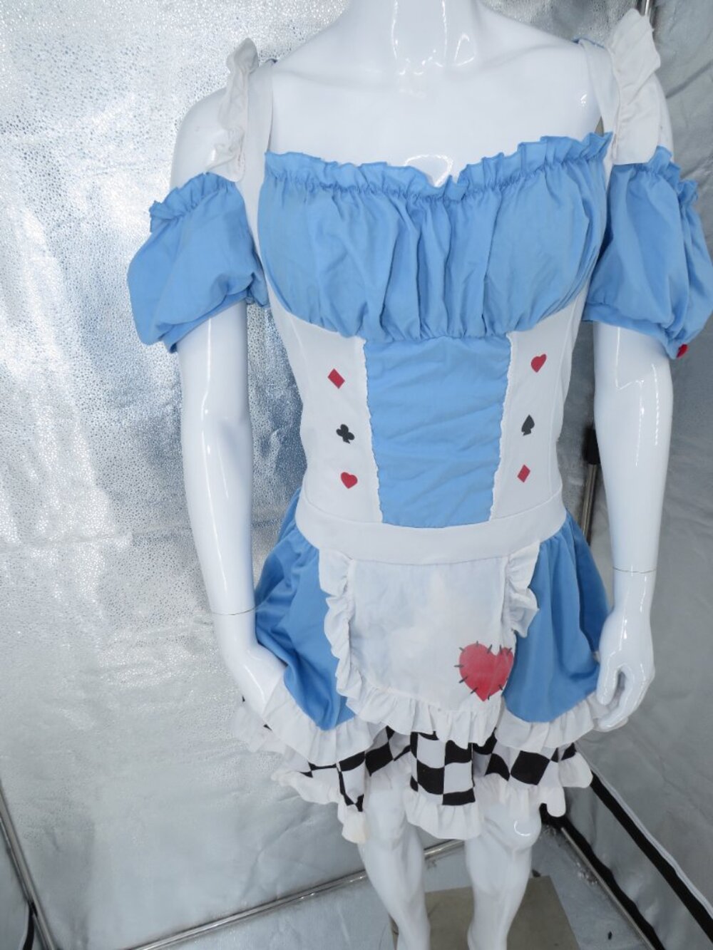 Leg Avenue Alice In Wonderland Costume Blue White Womens 1X 2X Dress Apron - Picture 2 of 14